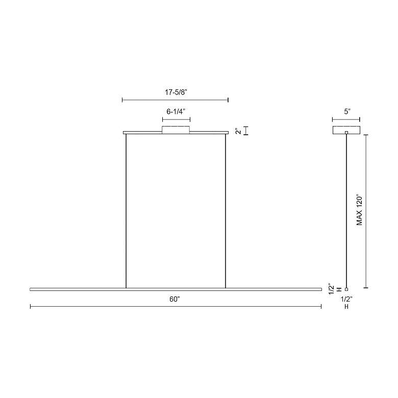 Image 5 Kuzco Vega Minor LED 60-in Black Linear Pendant more views