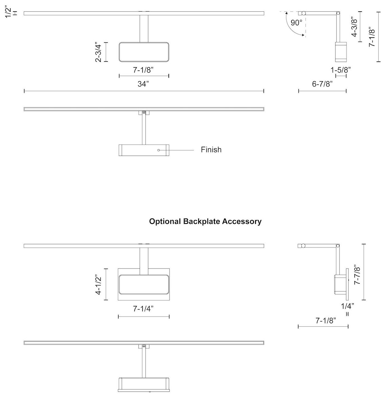 Image 2 Kuzco Vega Minor Picture LED 34-in Black LED Wall/Picture Light more views