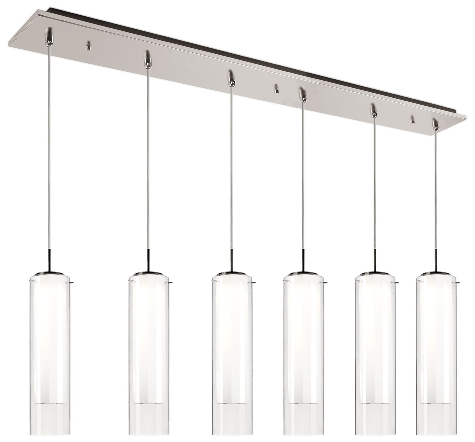 Kuzco Verona 42-in Brushed Nickel 6-Light Multi Pendant