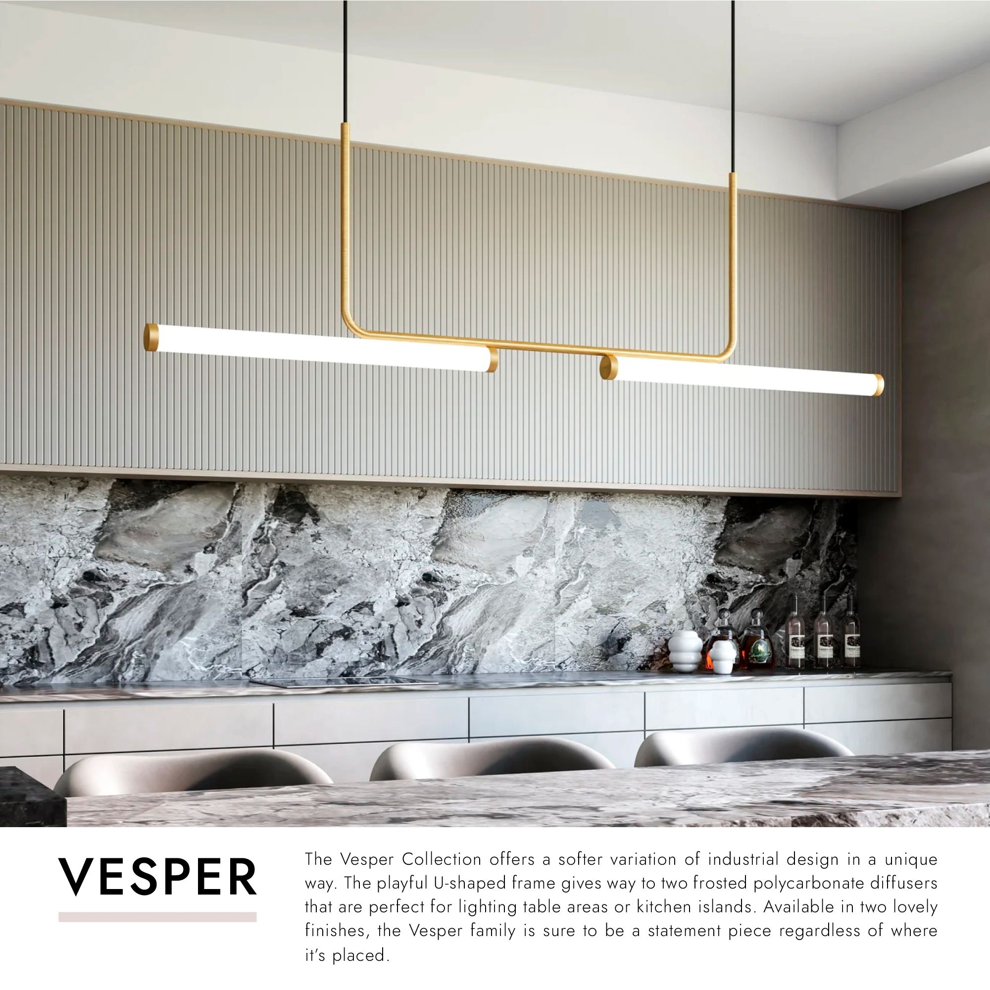 Image 3 Kuzco Vesper LED 73-in Black Linear Pendant more views