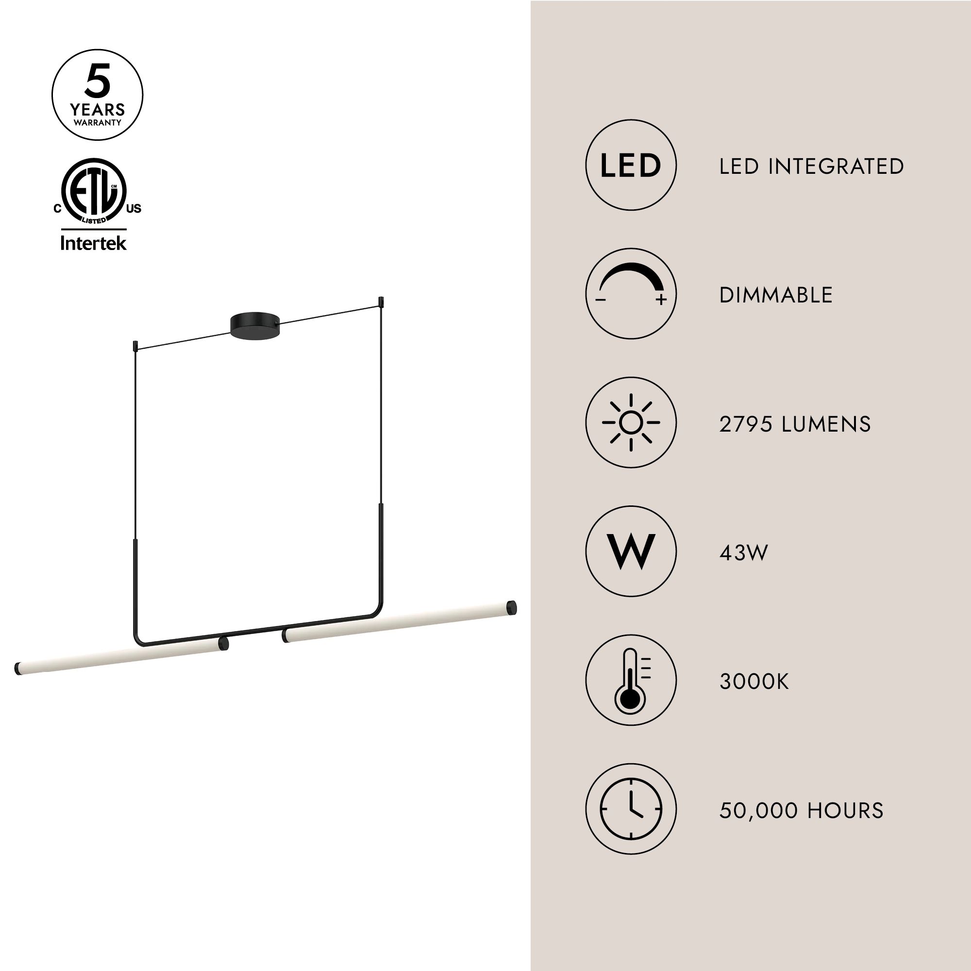 Image 4 Kuzco Vesper LED 73-in Black Linear Pendant more views