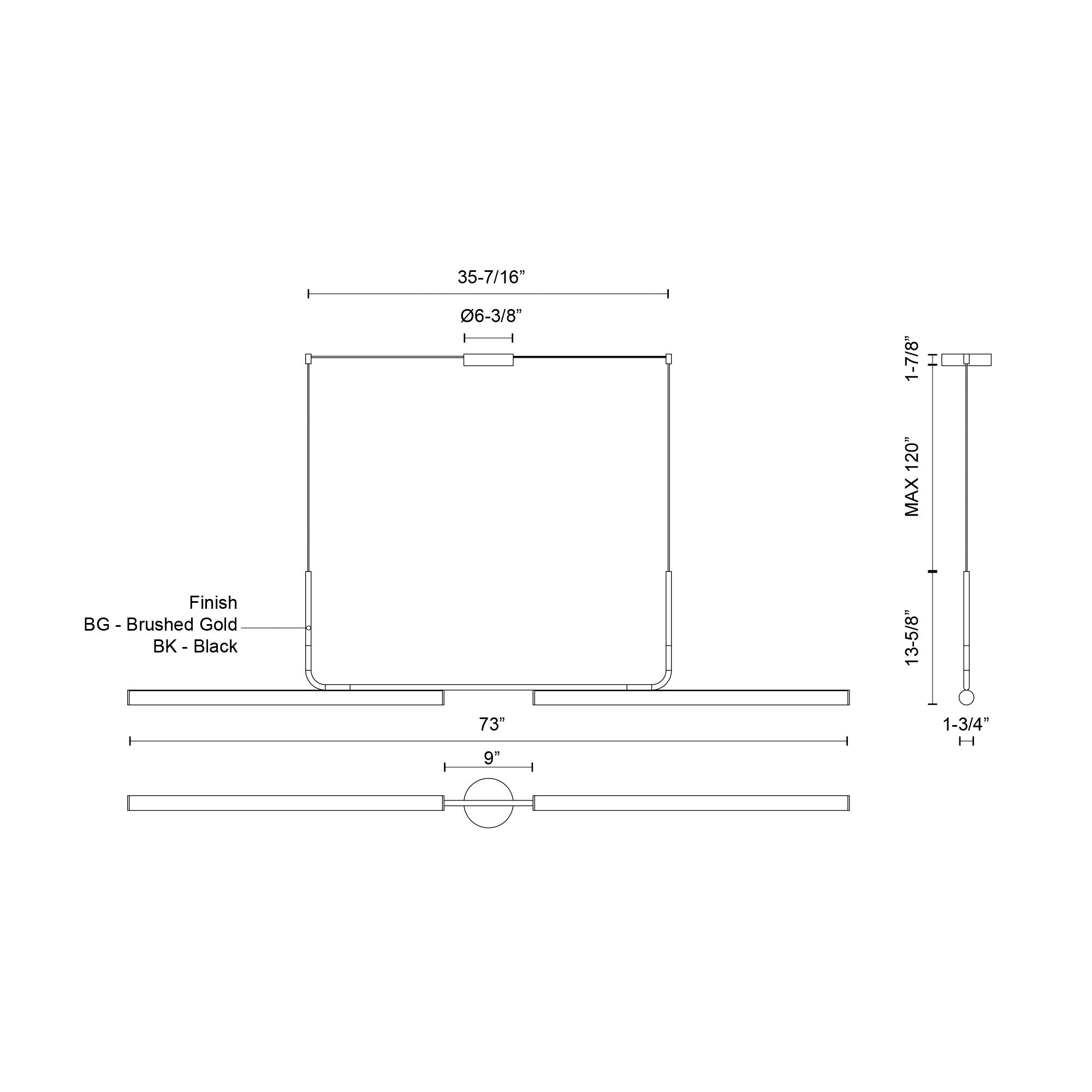 Image 6 Kuzco Vesper LED 73-in Black Linear Pendant more views