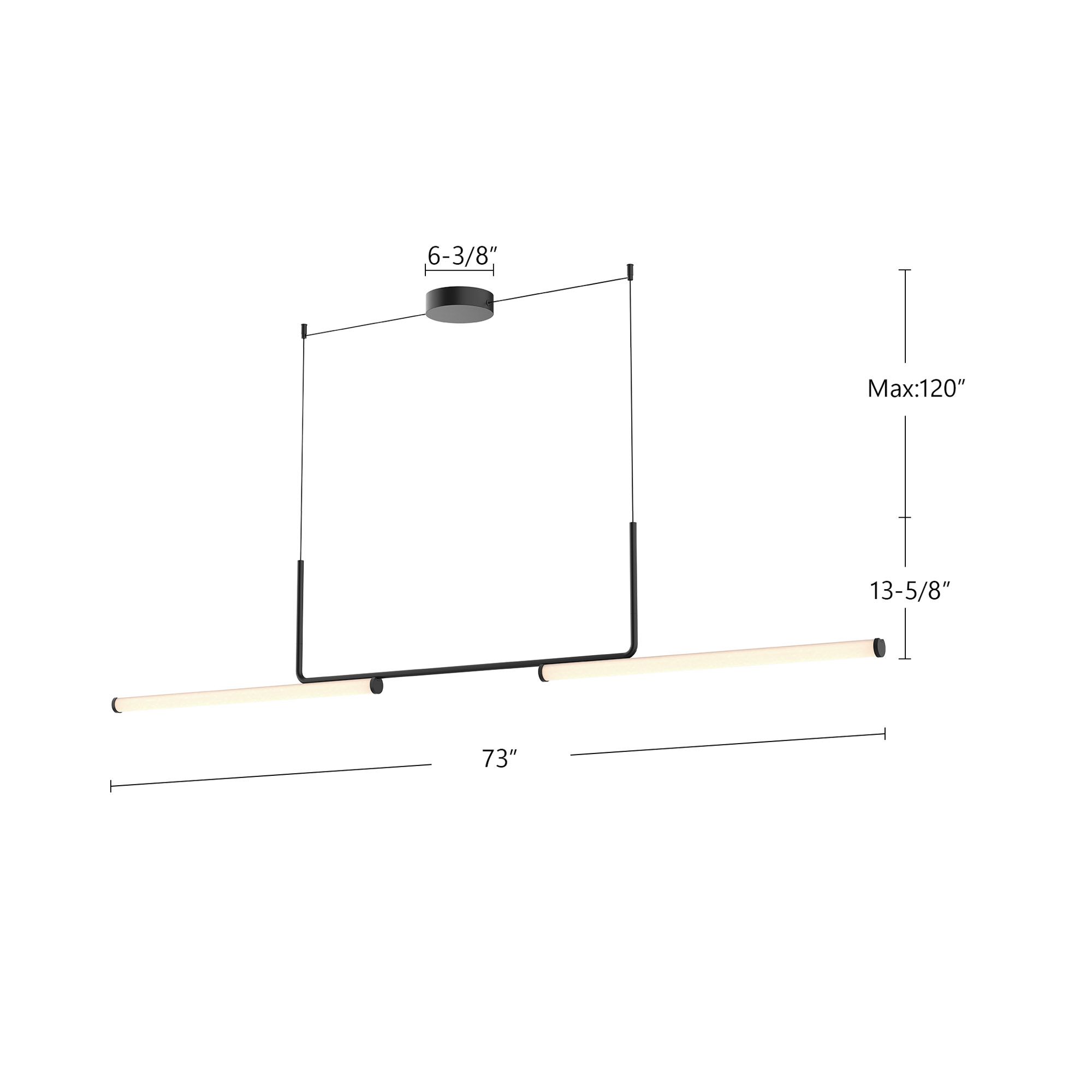 Image 7 Kuzco Vesper LED 73-in Black Linear Pendant more views