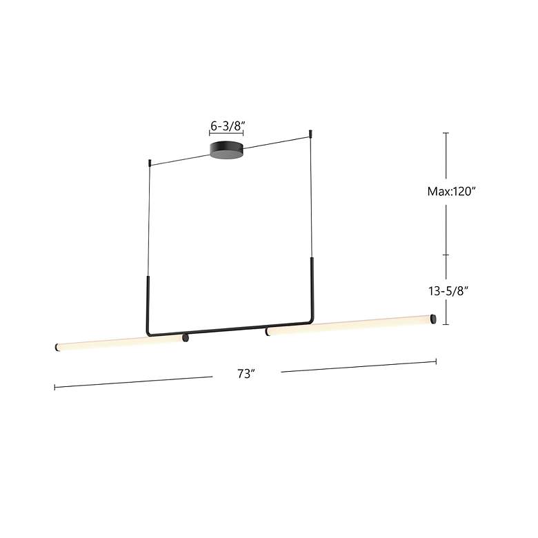 Image 7 Kuzco Vesper LED 73-in Black Linear Pendant more views