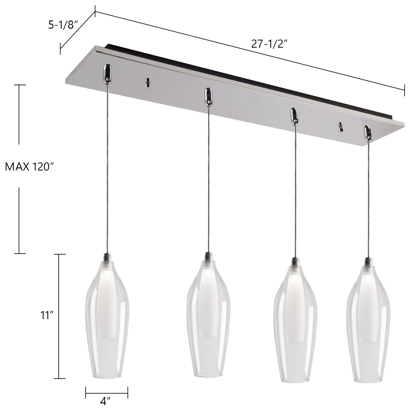 Image 2 Kuzco Victoria 25-in Chrome 4-Light Multi Pendant more views