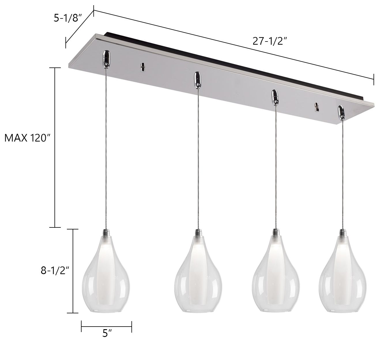 Image 2 Kuzco Victoria 25-in Chrome 4-Light Multi Pendant more views