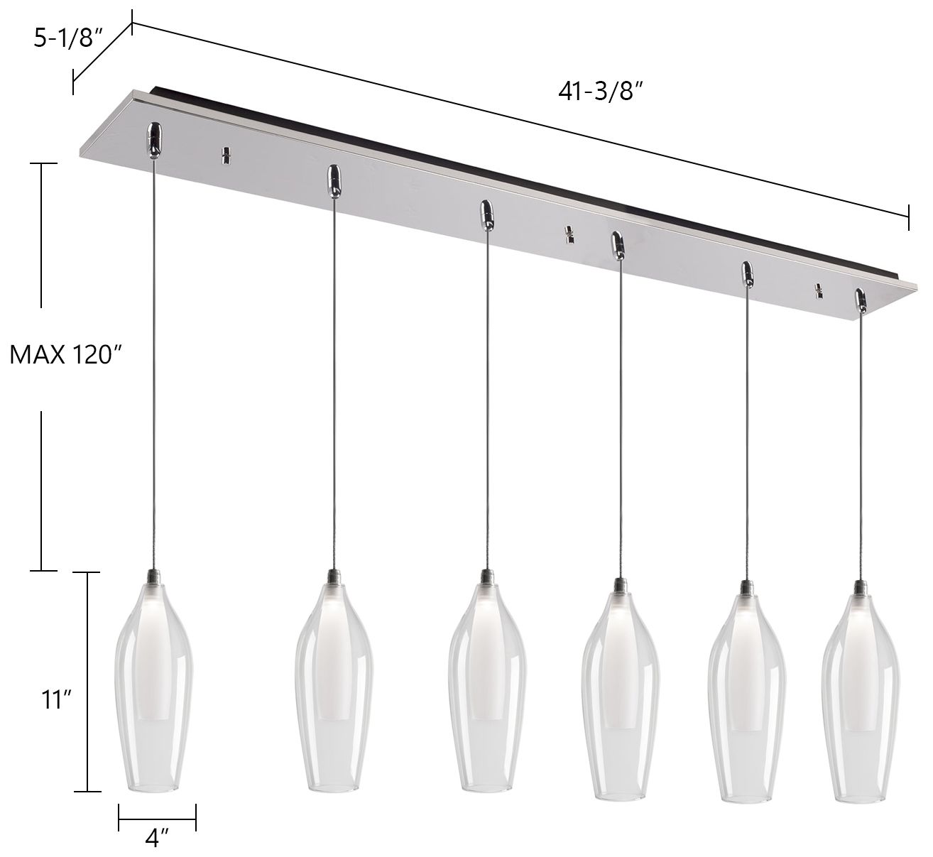 Image 6 Kuzco Victoria 42-in Chrome 6-Light Multi Pendant more views