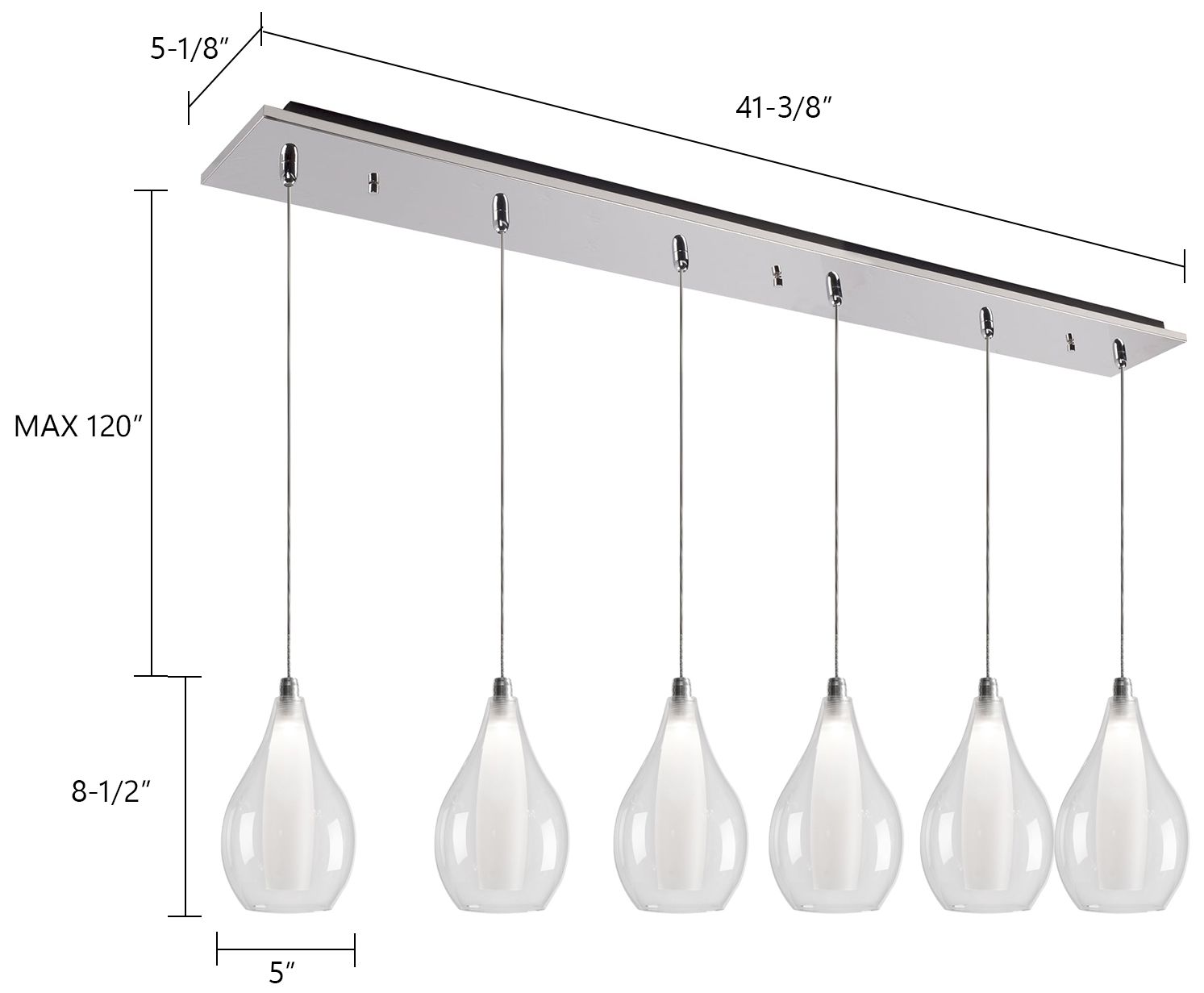 Image 4 Kuzco Victoria 42-in Chrome 6-Light Multi Pendant more views