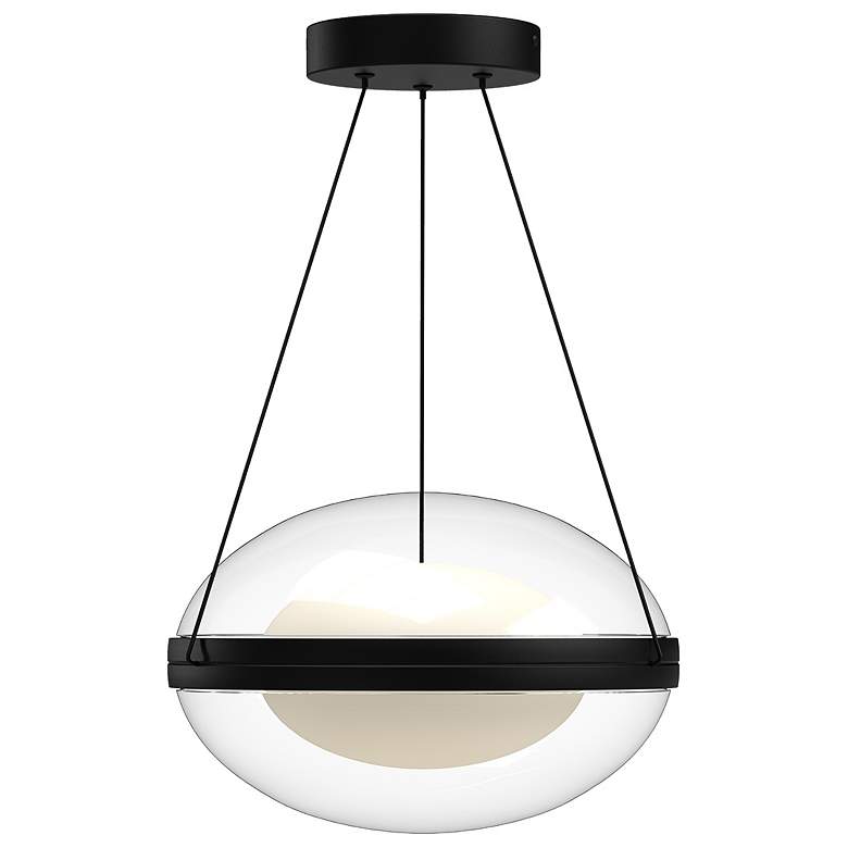 Image 1 Kuzco Virgo LED 12-in Black/Opal Glass Pendant