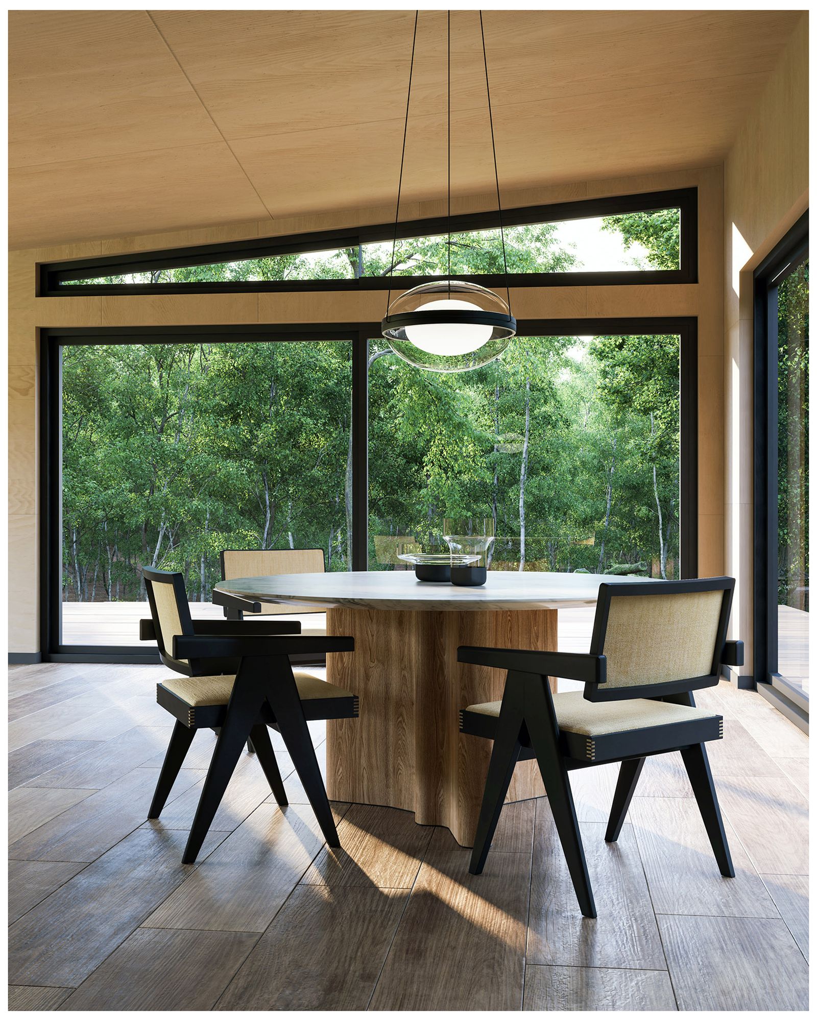 Image 3 Kuzco Virgo LED 16-in Black/Opal Glass Pendant more views