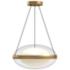 Kuzco Virgo LED 16-in Brushed Gold/Opal Glass Pendant