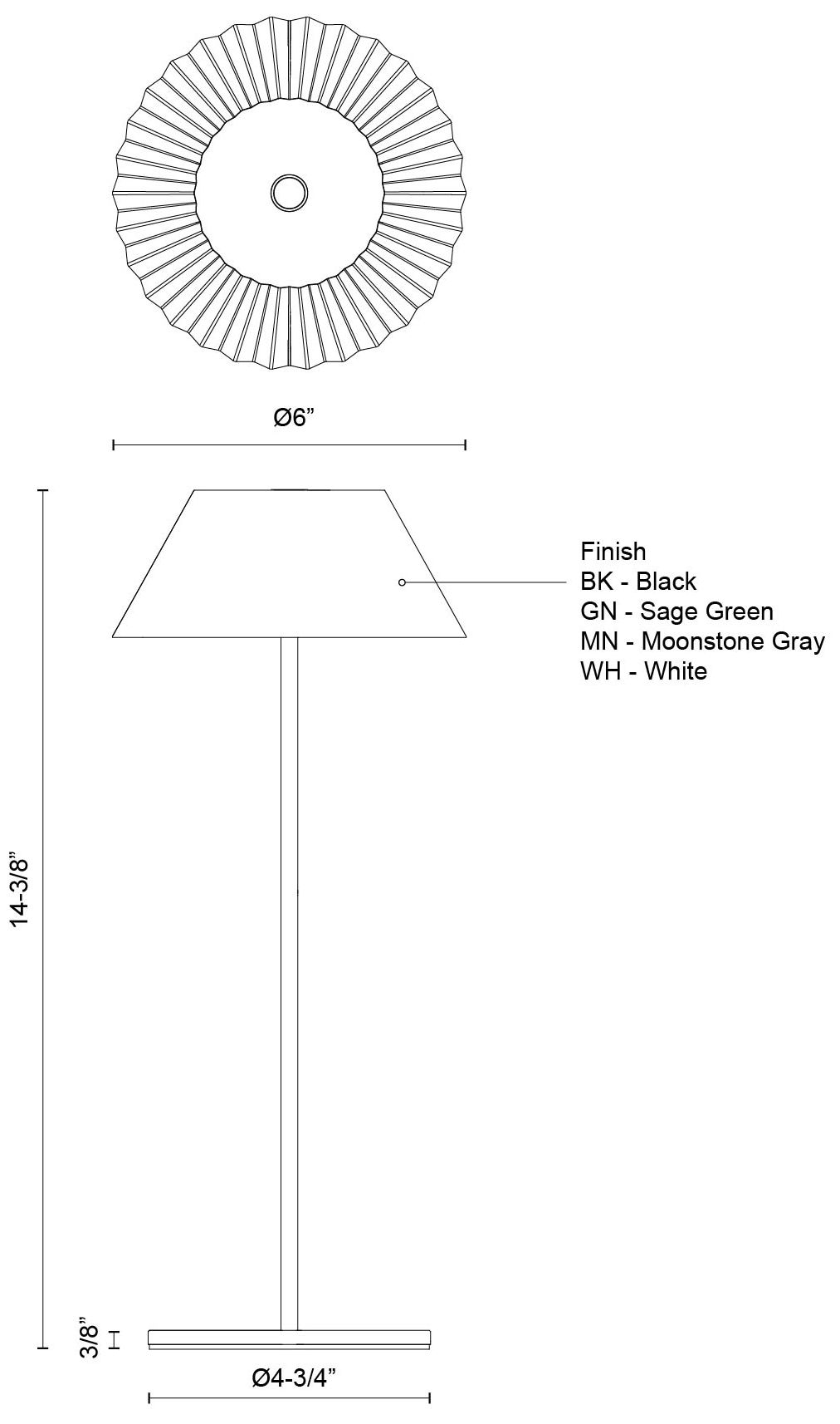 Image 4 Kuzco Zola LED 6-in Sage Green LED Table Lamp more views