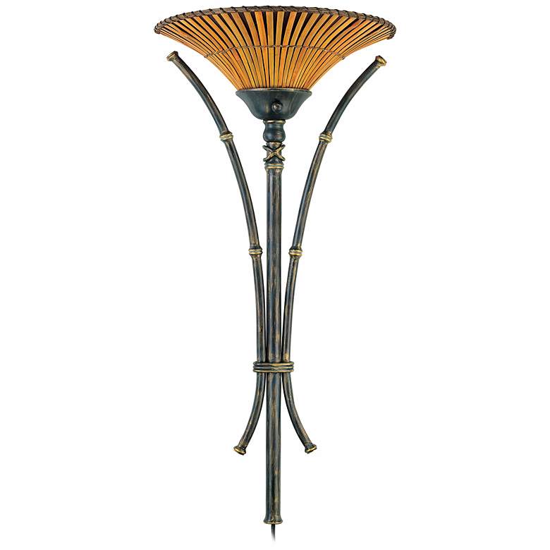 Image 1 Kwai Collection 36 inch High Tropical Wallchiere Light Sconce