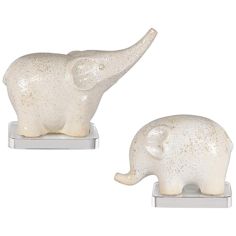 Kyan Ombre Crackled Glaze Elephant Figurines Set of 2 more views
