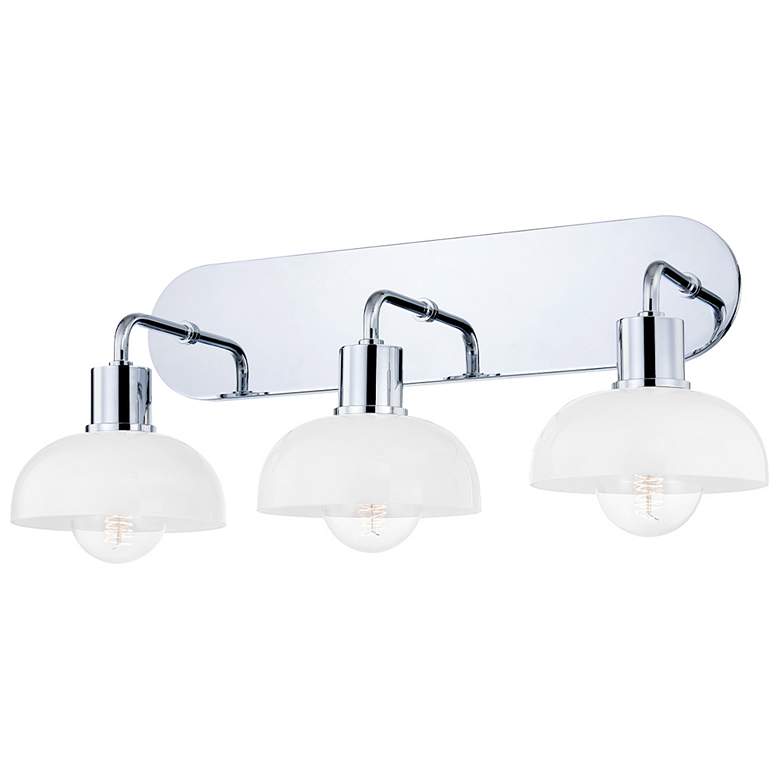 Image 1 Kyla - 3-Light Bath Bracket - Polished Chrome Finish - Opal Glossy Glass