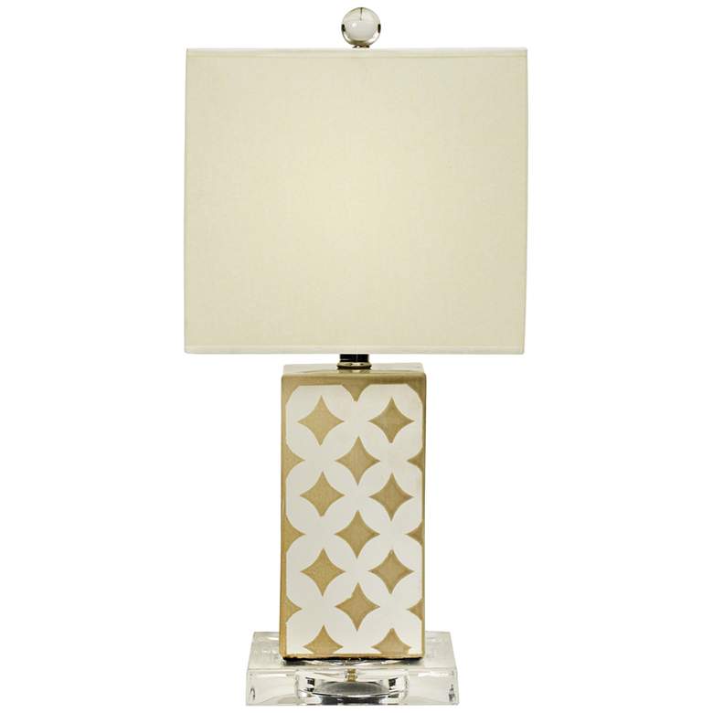 Image 1 Kyla Transparent Gray Moroccan Diamond Accent Table Lamp