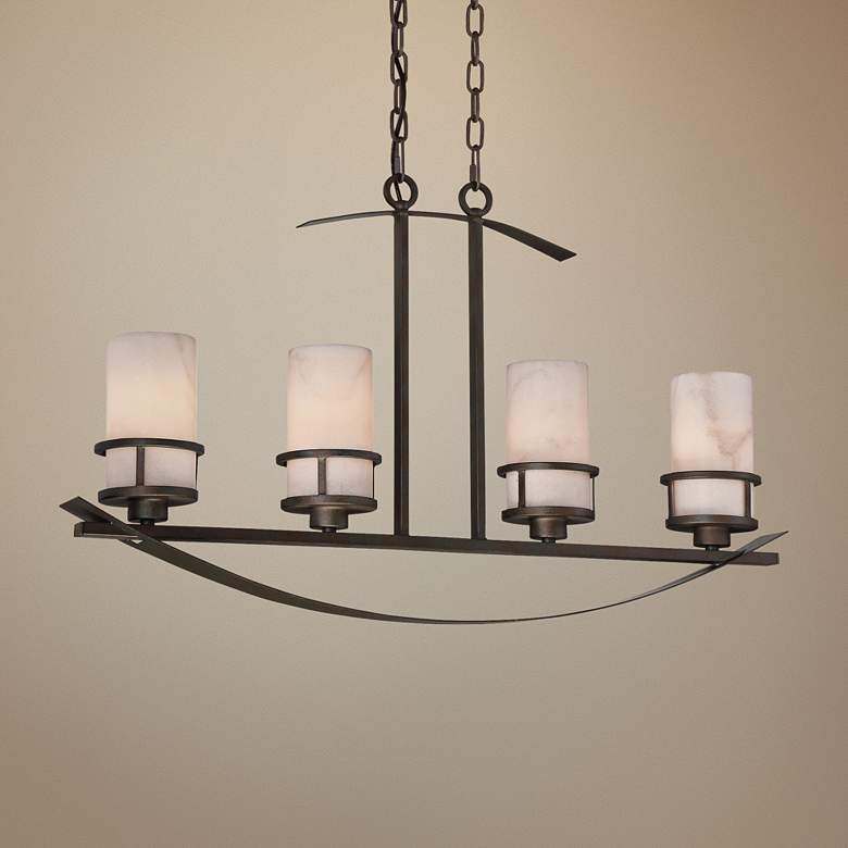 Image 1 Kyle 32 1/2" Wide Iron Gate Kitchen Island Light Chandelier