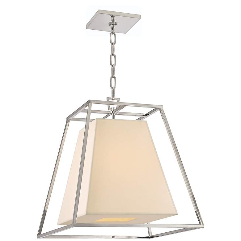 Image 1 Kyle 4 Light Pendant W/White Shade Polished Nickel