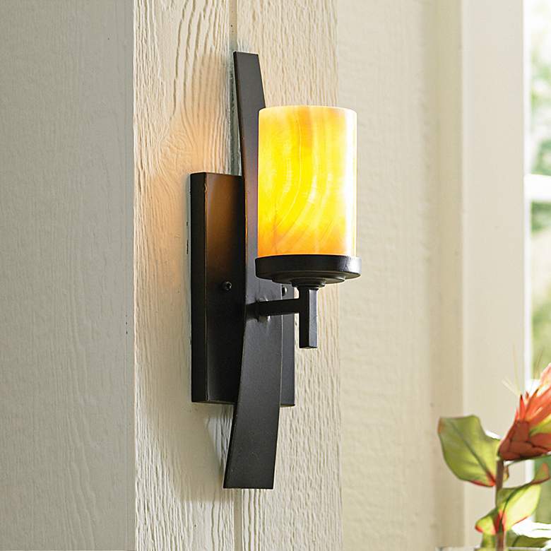 Image 1 Kyle Collection Marble Shade 16" High Wall Sconce