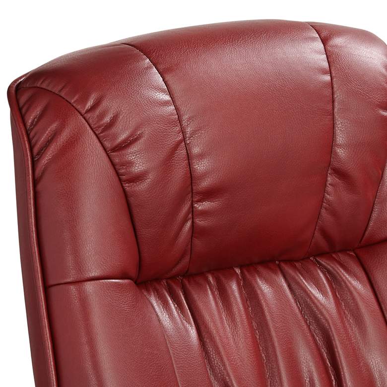 Image 4 Kyle Ruby Red Faux Leather Ottoman and Swiveling Recliner more views