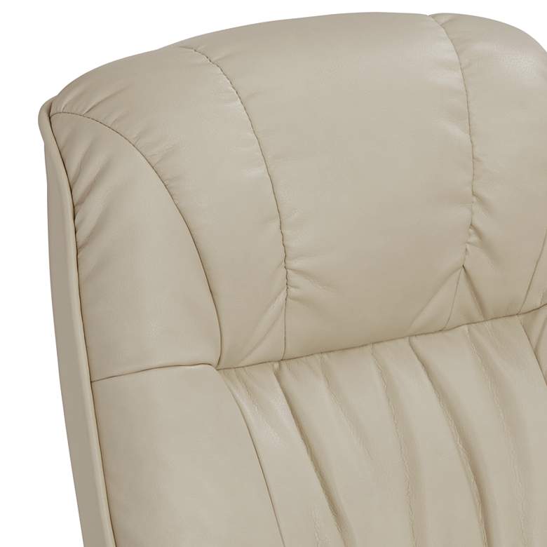 Kyle Taupe Faux Leather Ottoman and Swiveling Recliner more views