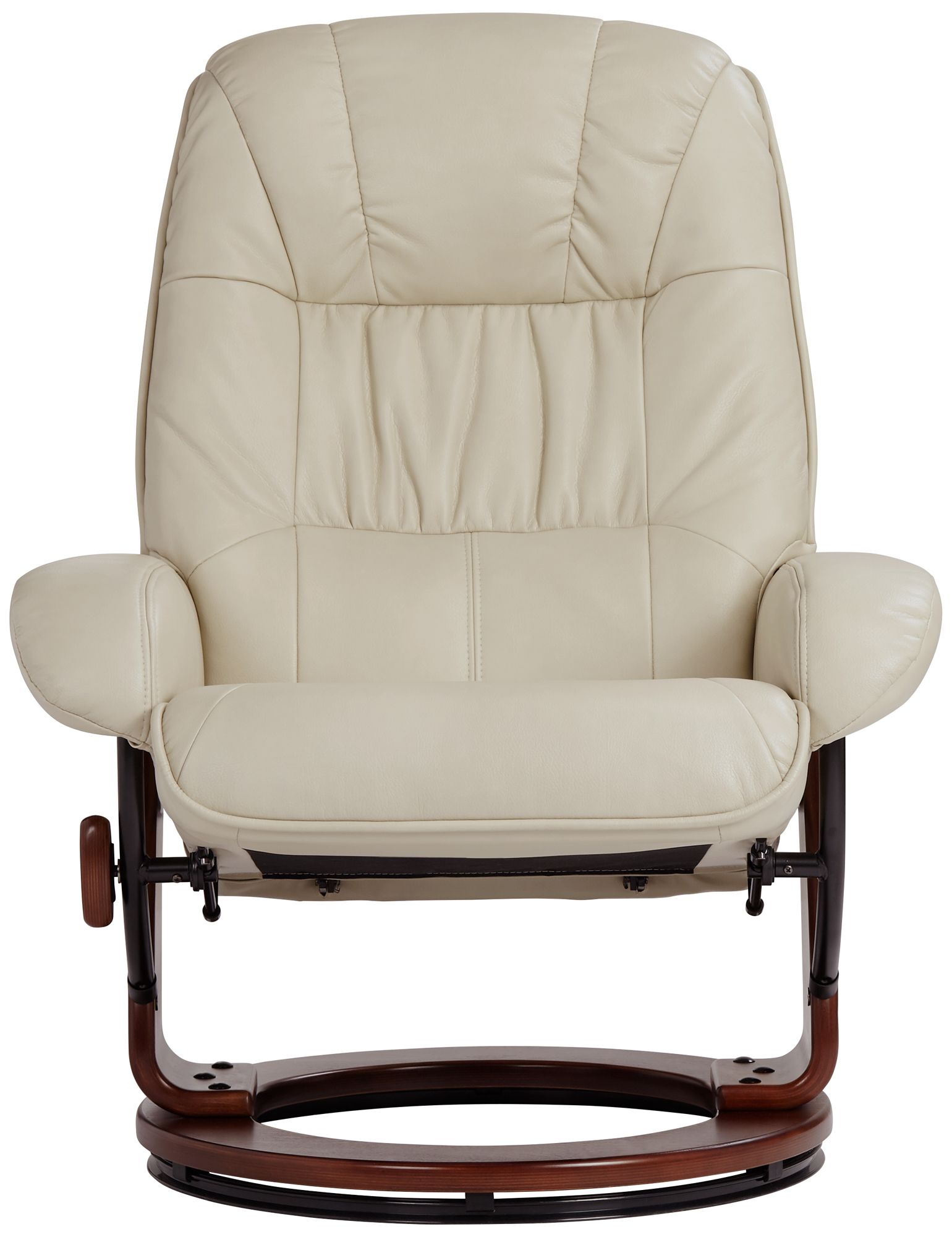 faux leather manual swivel recliner with ottoman