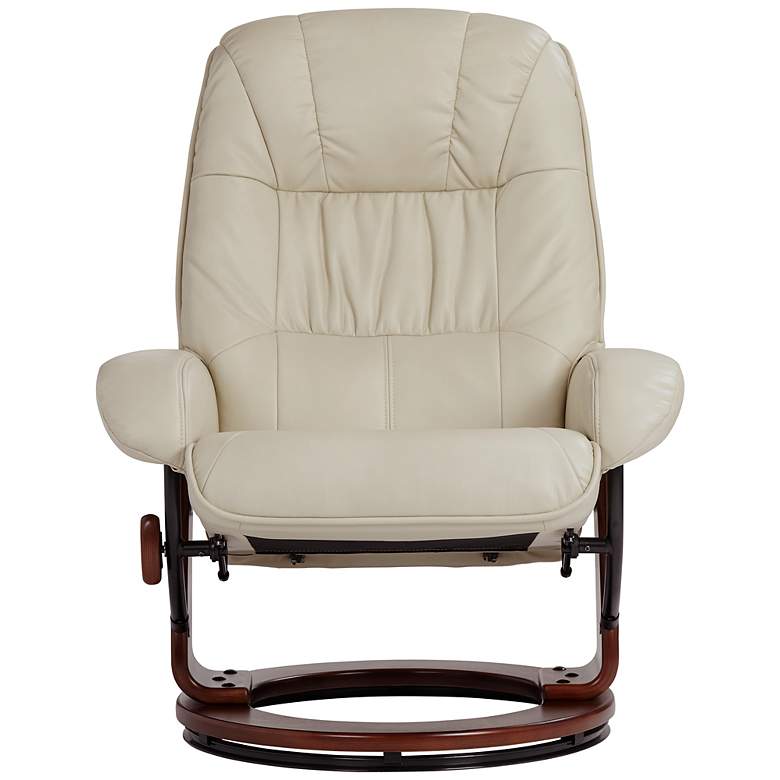 Image 6 Kyle Taupe Faux Leather Swivel Recliners and Ottomans Set of 2 more views
