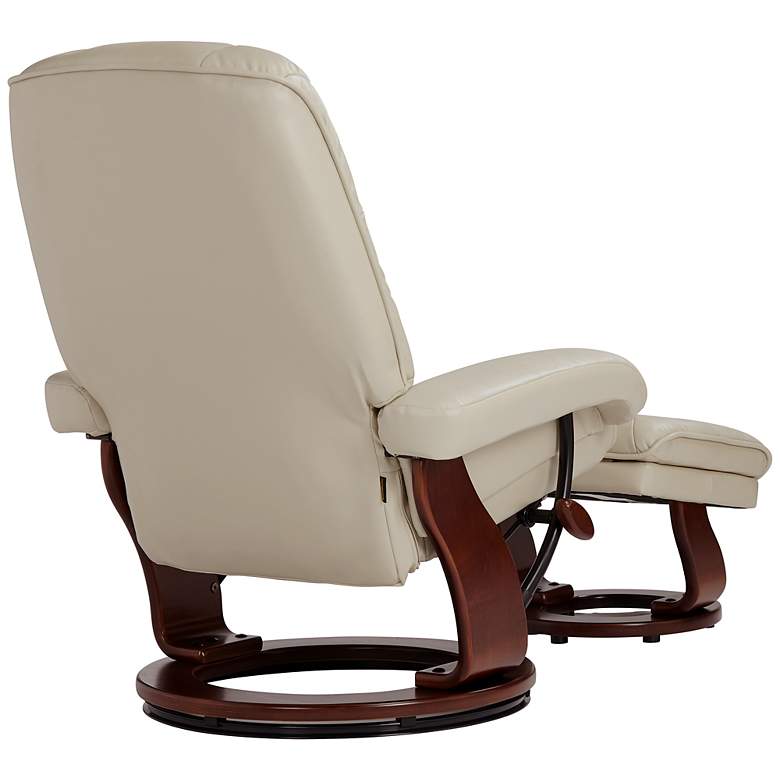 Image 7 Kyle Taupe Faux Leather Swivel Recliners and Ottomans Set of 2 more views