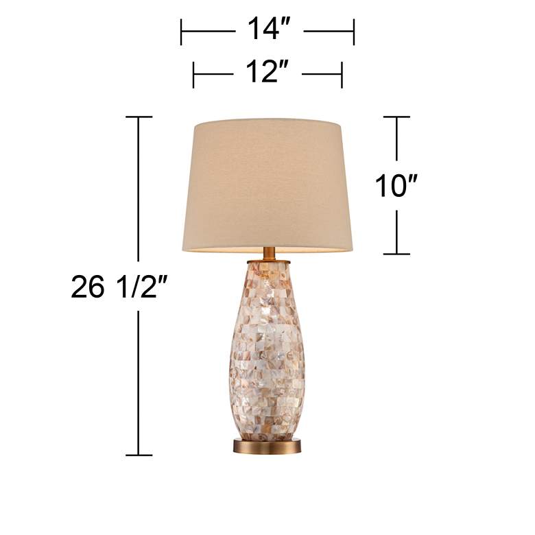 Image 7 Kylie Mother of Pearl Tile Vase Table Lamp more views