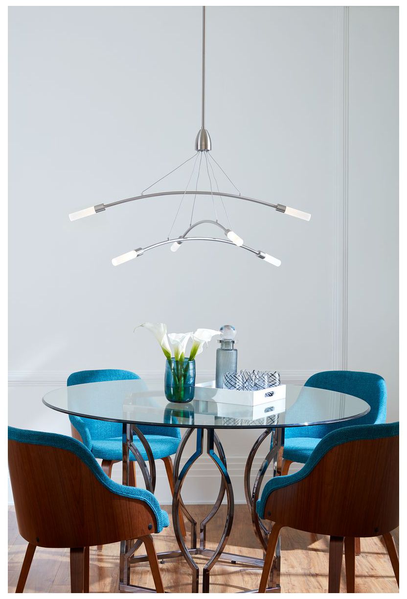 Image 2 Kylo LED Collection Six-Light Frosted Acrylic Chandelier Light more views