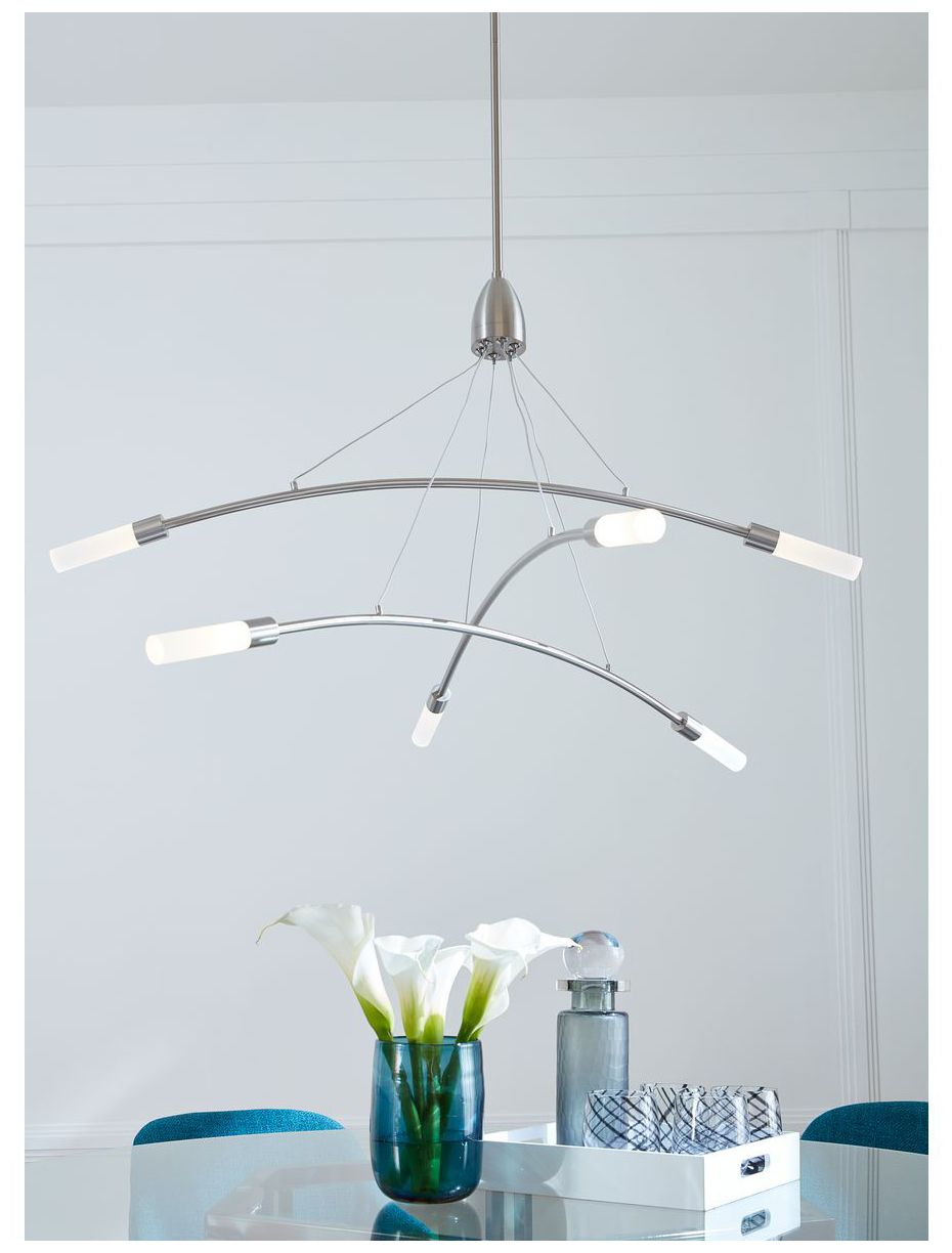 Image 3 Kylo LED Collection Six-Light Frosted Acrylic Chandelier Light more views