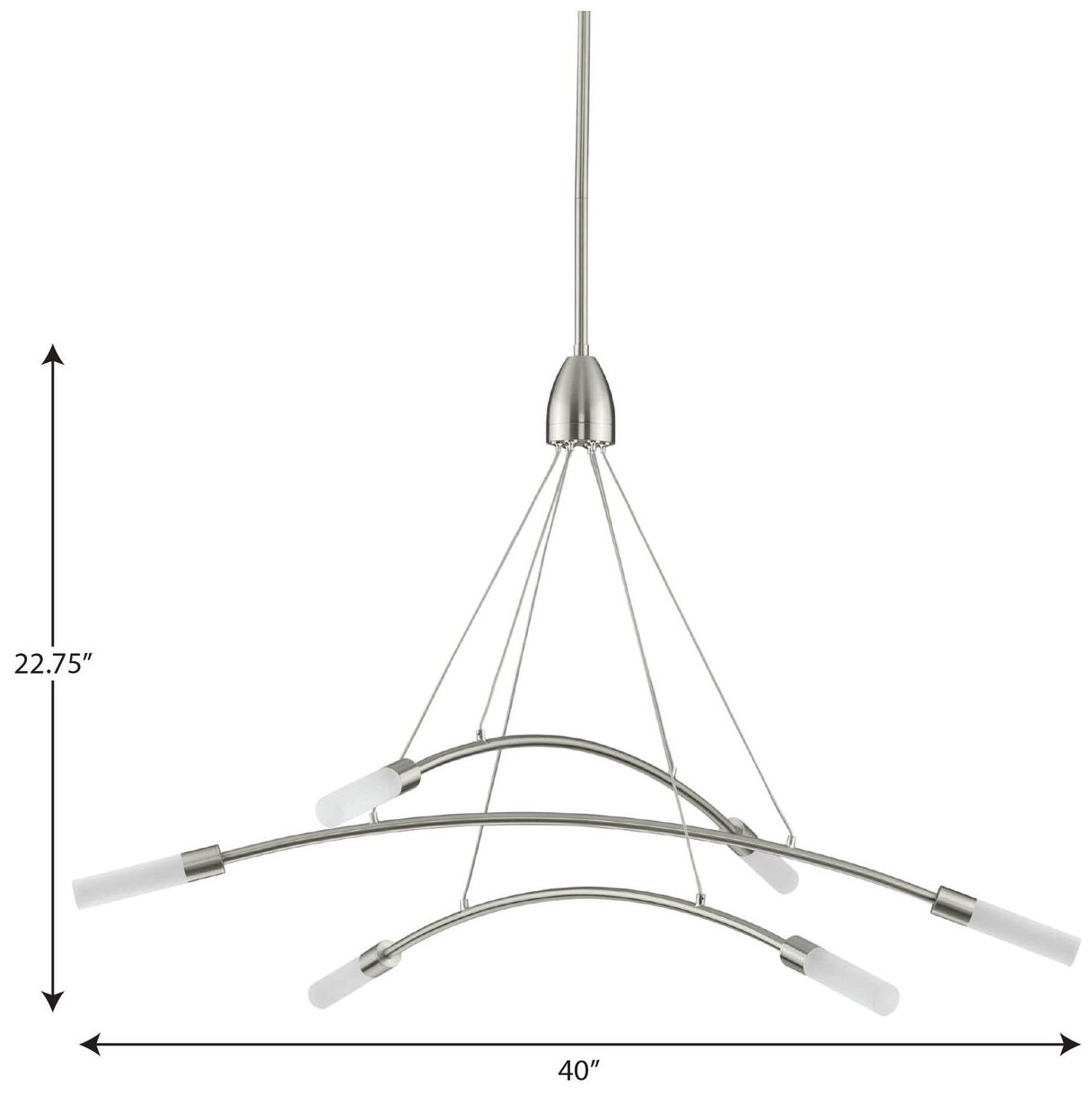 Image 4 Kylo LED Collection Six-Light Frosted Acrylic Chandelier Light more views