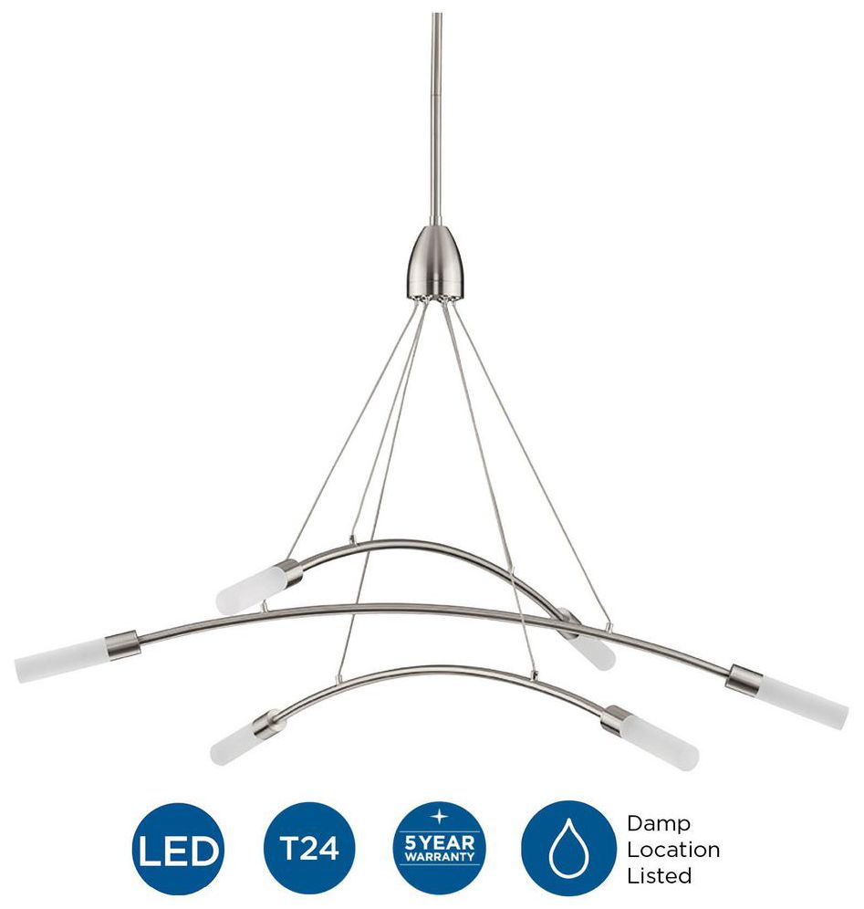 Kylo LED Collection Six-Light Frosted Acrylic Chandelier Light