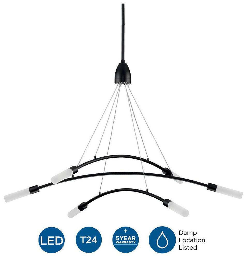 Kylo LED Collection Six-Light Frosted Acrylic Chandelier Light