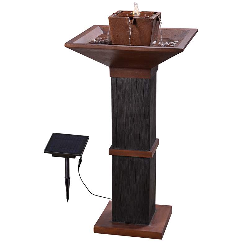 Image 1 Kyoto 40" High Copper Bronze Solar Outdoor Fountain