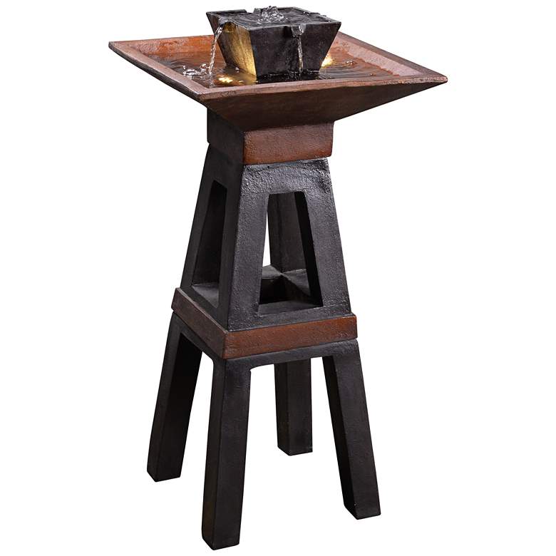 Image 1 Kyoto 41" High Copper and Bronze Outdoor LED Floor Fountain