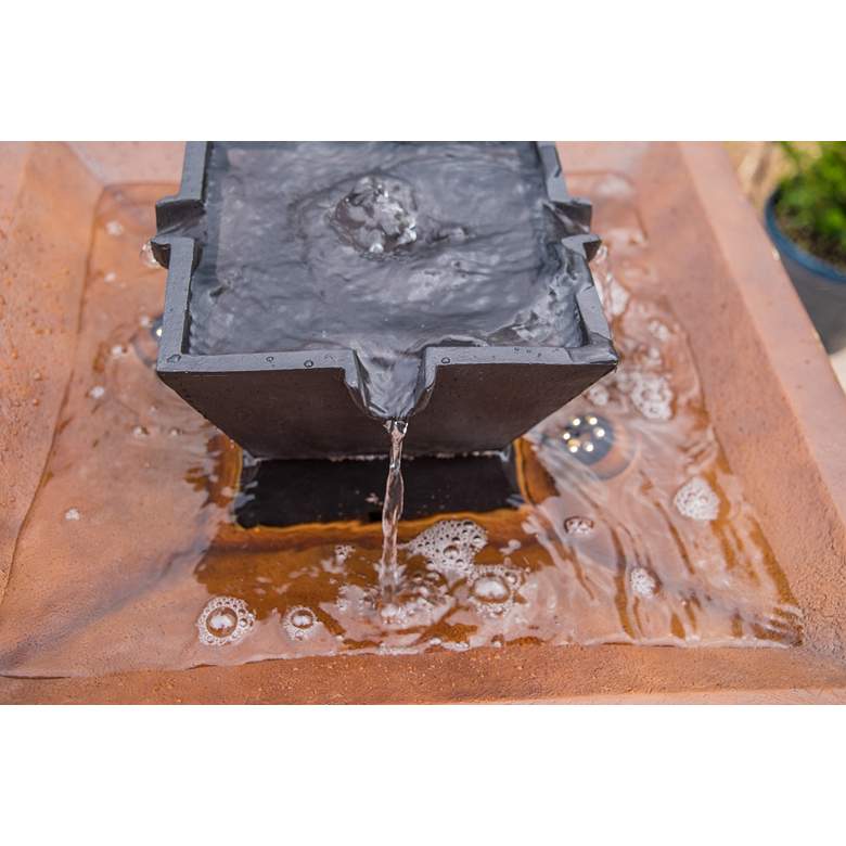 Kyoto 41&quot; High Copper and Bronze Outdoor LED Floor Fountain more views