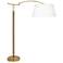 Kyoto Modern Brass with Woven Camel Leather Floor Lamp