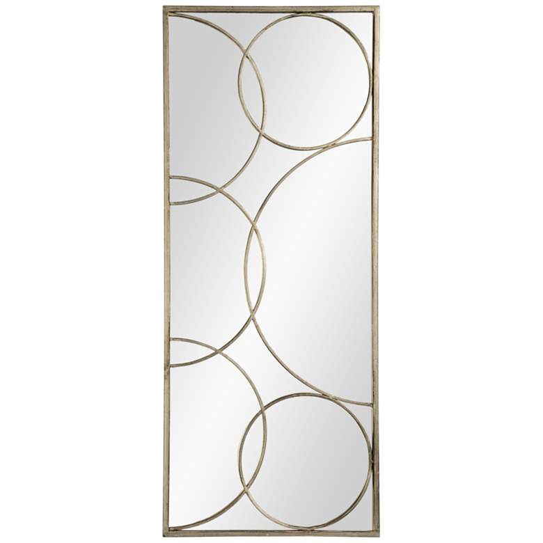 Image 1 Kyrie Antique Silver Metal 19 inch x 46 inch Vertical Wall Mirror
