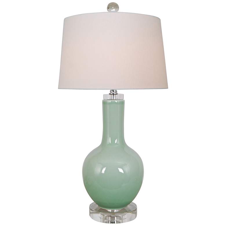 Image 1 L'Astree Celadon Porcelain Vase Table Lamp