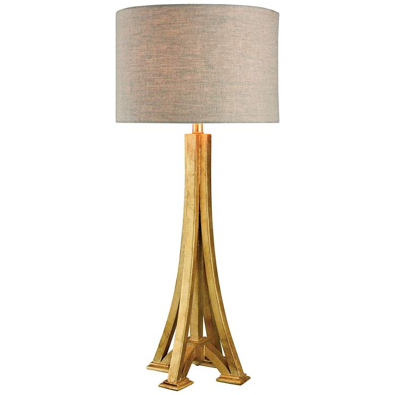 Image 1 L'Expo Antique Gold Leaf Wood Table Lamp