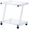 L-Series 21" Wide White Steel Tempered Glass Printer Cart