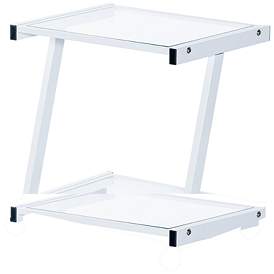 Image4 of L-Series 21" Wide White Steel Tempered Glass Printer Cart more views