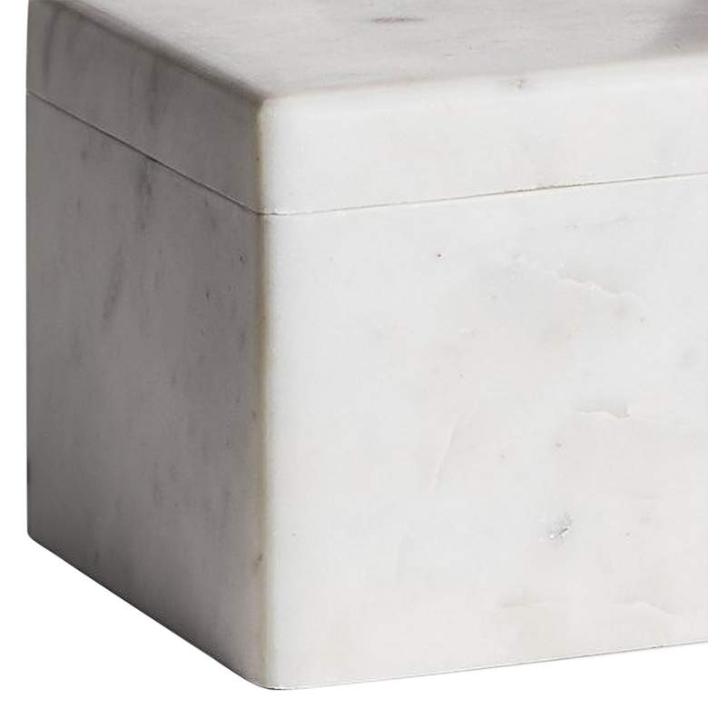 Image 3 La Boite 8" Wide White and Black Marble Box with Handle more views