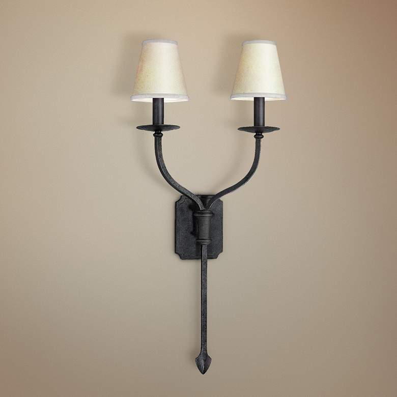 Image 1 La Brea Collection 14 1/2" Wide French Iron Sconce