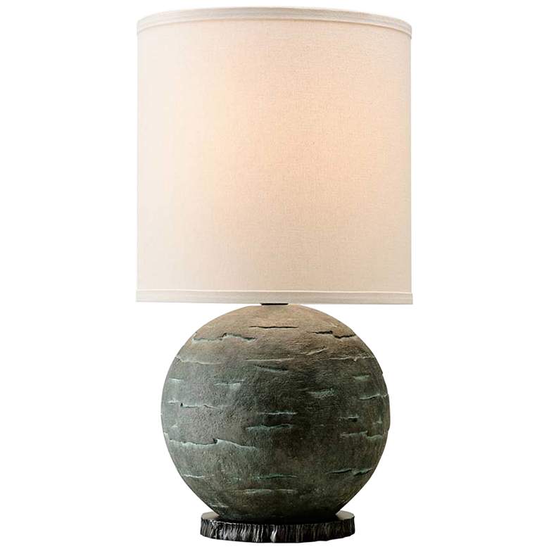 Image 1 La Brea Limestone Ceramic Sphere Accent Table Lamp