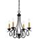 La Courbe 20"W Black and Antique Brass 4-Light Chandelier