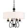 La Courbe 24" Wide Black and Antique Brass 4-Light Pendant