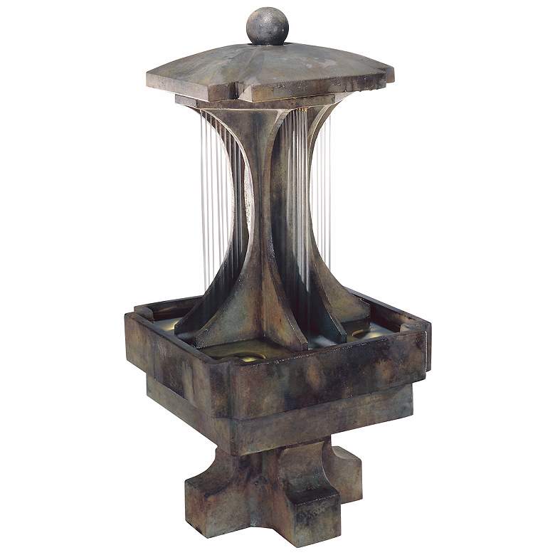 Image 1 La Crosse 52 1/2 inch High Modern Waterfall Fountain with Light