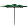 La Jolla Green 8 1/2' Wooden Square Market Umbrella